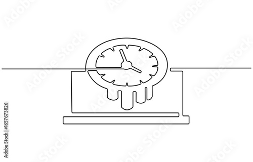 waste time concept continuous one line drawing