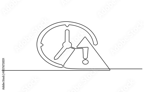 waste time concept continuous one line drawing