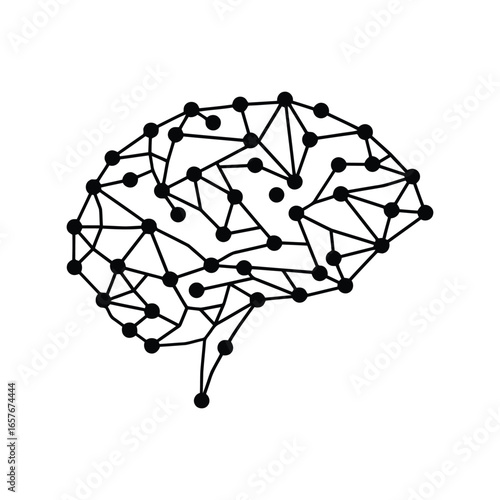 Abstract brain network illustration neural connection digital mind technology concept