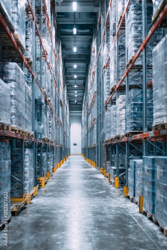 A cold storage warehouse with temperature controls An AI tool is monitoring conditions to preserve perishable goods The mood feels, Generative AI