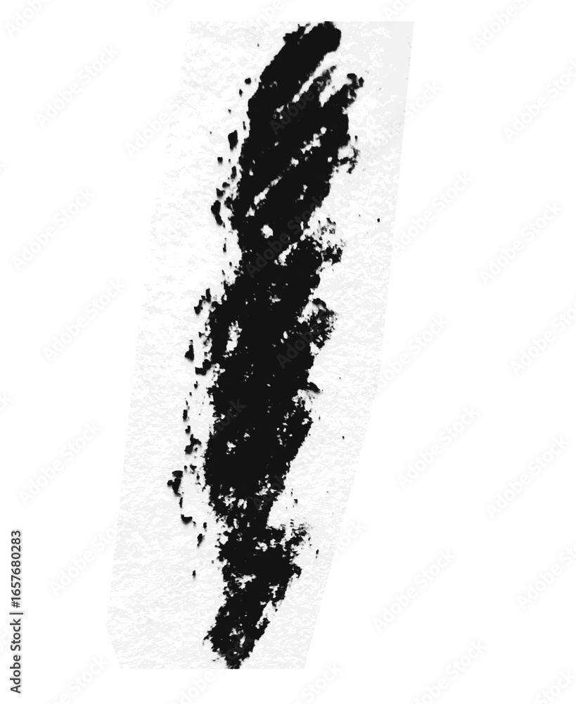 Obraz premium Vertical black grunge ink brush stroke texture for abstract design