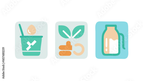 Healthy food delivery service with eggs, vegetables, and milk for balanced nutrition and diet plan guide