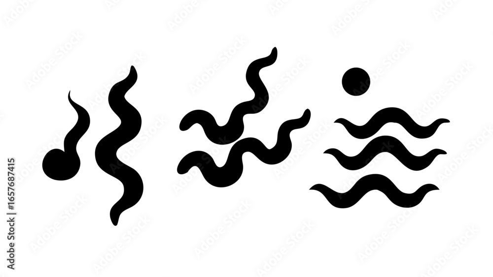 Naklejka premium Abstract Black Swirl graphic