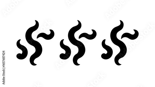 Abstract Black Steam Swirl vapor