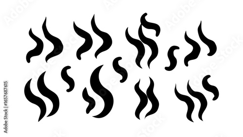 Abstract Swirls black shapes