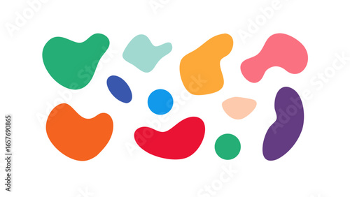 Colorful organic shapes collection abstract blobs