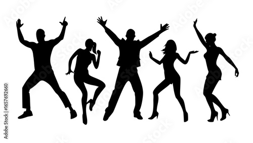Energetic dancer performing a dynamic move silhouette