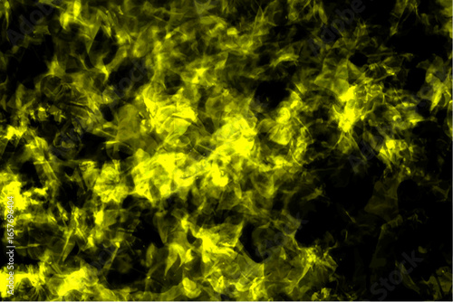 Abstract fiery yellow and black texture resembling burning flames and glowing embers. Heat and energy with swirling, chaotic patterns, creating a dramatic and powerful visual effect.
