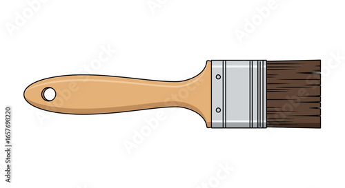 Isolated paint brush artwork showcasing construction painting tools for painting work professionally and artistic design, isolated over white