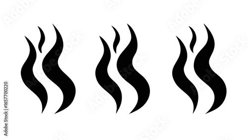 Wispy Black Smoke Plumes steam abstract