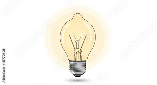Radiant Filament: A Glowing Bulb of Invention and Brilliance with Bright Idea Design Portraying Intellectual Innovation
