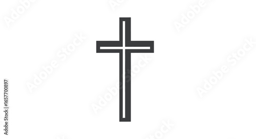 Simple religious icon representing faith, salvation and spiritual beliefs on a white background