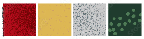 Abstract composition of four rectangular templates with different backgrounds and patterns.The whole image looks minimalistic and modern