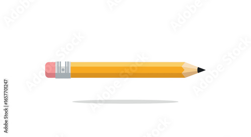 Elevated design featuring a classic yellow pencil with a pristine white background composition ready for creative project integration with focus
