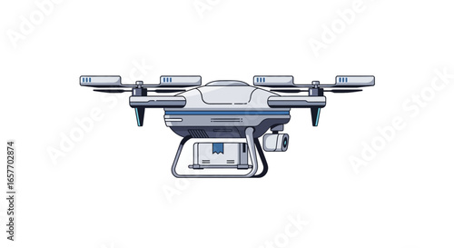 Modern delivery solutions are here with drone technology, efficient aerial transport system of goods with speed and security of modern aerial