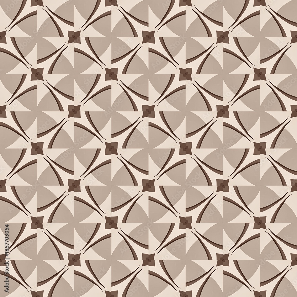 Fototapeta premium Retro floral mosaic geometric seamless pattern for decoration