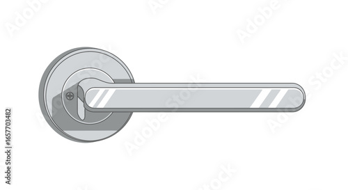 Sleek metallic door lever isolated, minimalist design, modern architecture element, entrance component, indoor hardware detail