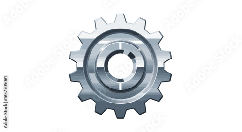 Sleek Metallic Cogwheel: A Modern Symbol of Engineering Precision and Technological Advancement for a Complex World