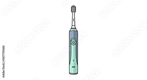 Illustrated electric toothbrush displaying the modern approach to oral hygiene and dental wellness through technology integration for enhanced