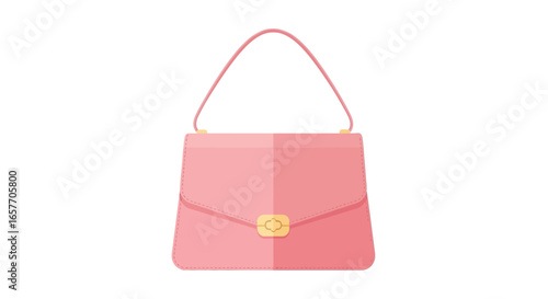 Elegant light pink handbag with a delicate gold clasp, embodying chic style and timeless fashion accessory design illustration