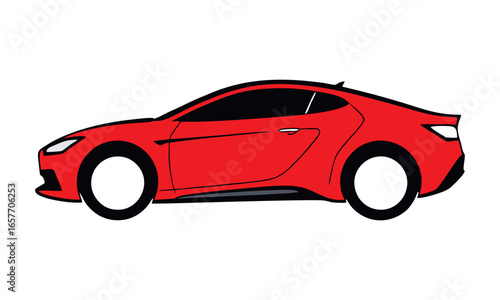 Red Sports Cars Look Sided