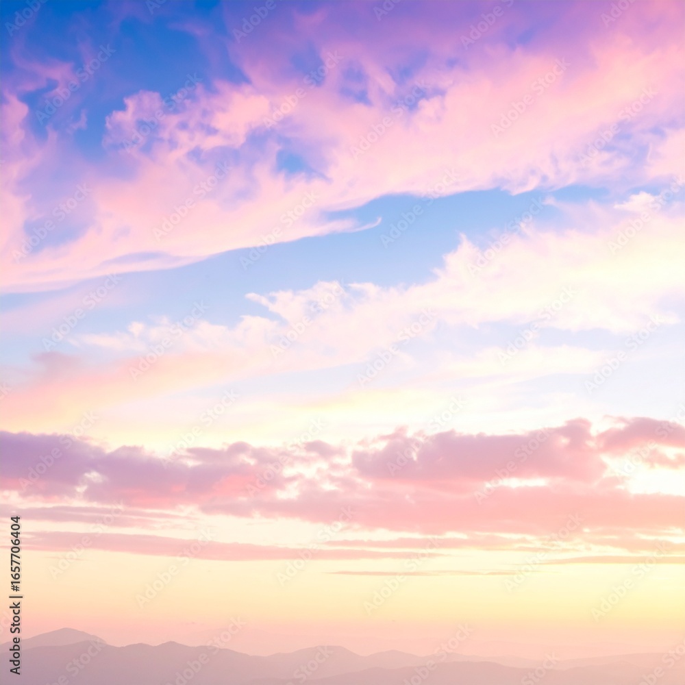 Obraz premium Gradient Sky with Soft Clouds Background