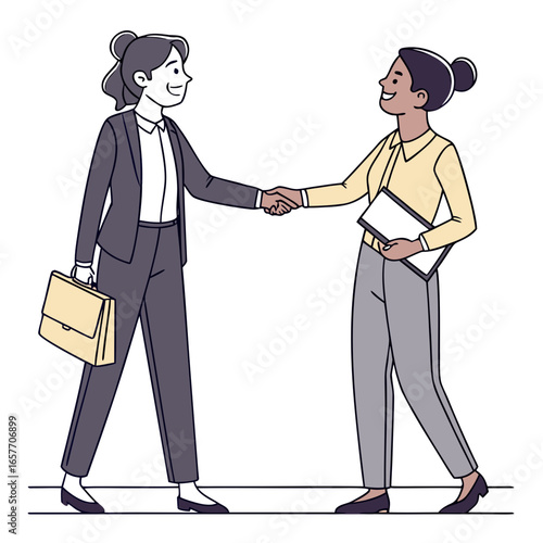 Businesswomen handshake agreement professional meeting