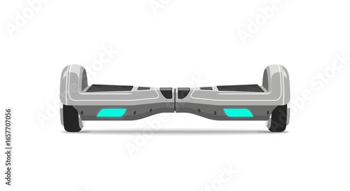 Modern electric self-balancing hoverboard illustration showcasing futuristic personal mobility device on a clean white background