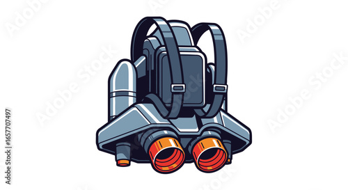 Futuristic jetpack concept art, representing technological advancement and boundless exploration capabilities