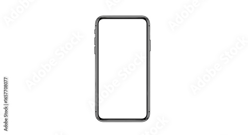 Sleek smartphone with a minimalist design displaying a blank screen for versatile digital applications and contemporary tech mockups showcase