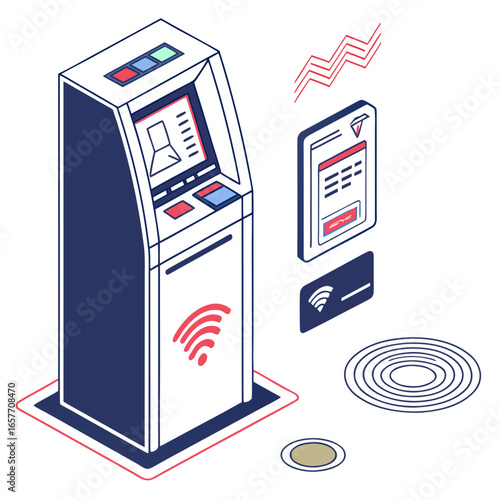 Futuristic Banking Terminal and Digital Payment Elements