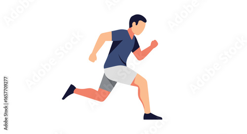 Energetic runner sprints across the screen in a burst of athleticism and minimalist design, capturing the essence of movement and speed in a clean