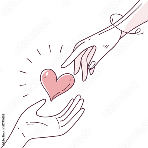 Hand Offering Heart giving love
