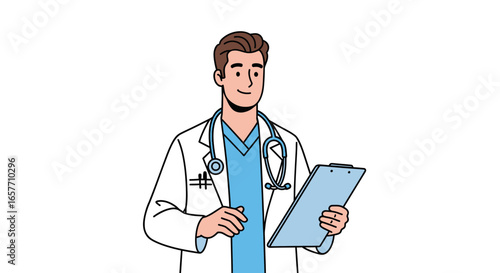 Caring physician reviews patient records with empathetic demeanor for effective healthcare  and diagnostics practice depiction