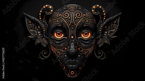 carnival mask on black background