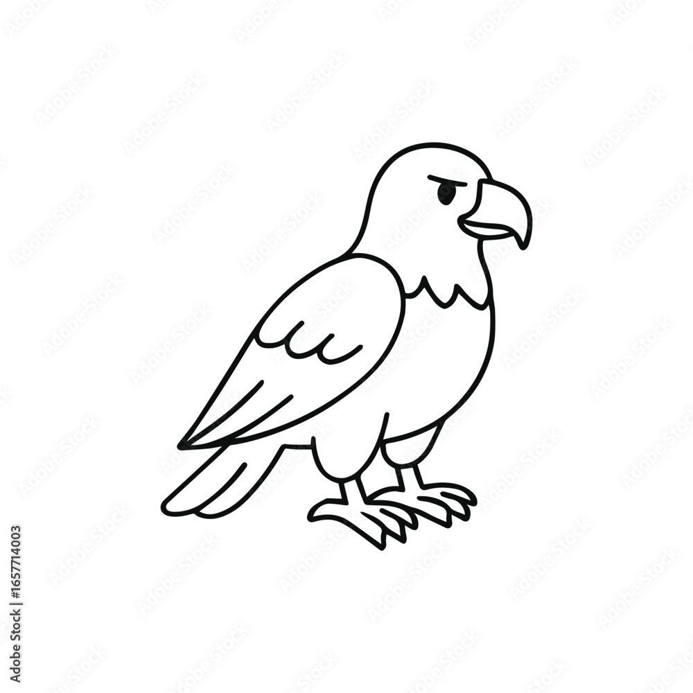 Fototapeta premium Eagle cartoon outline vector drawing coloring book bird illustration, generative ai