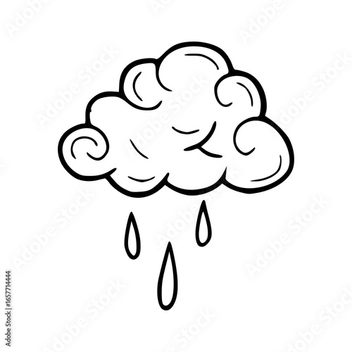comic style rain cloud vector art