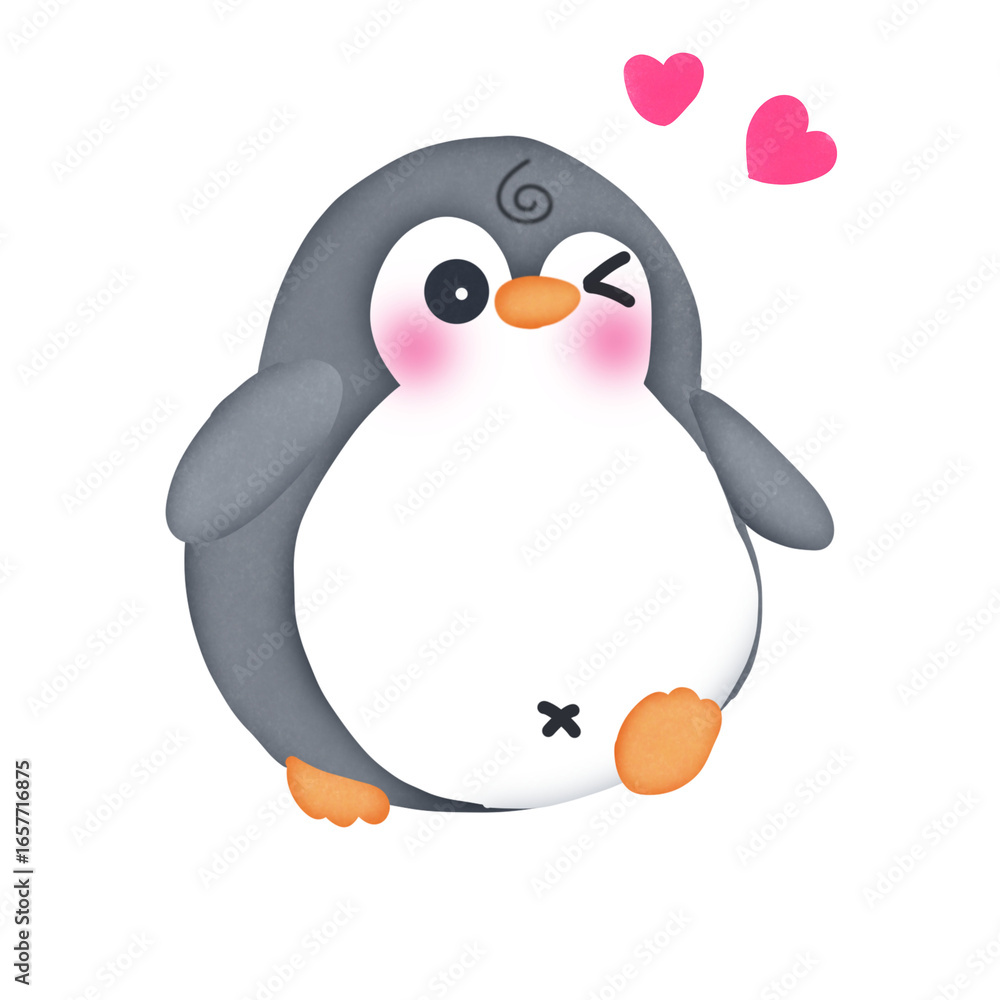 Naklejka premium penguin with heart