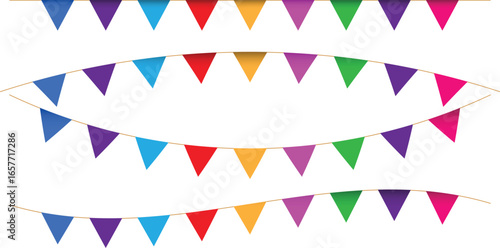 Colorful triangle bunting flags for celebration and decoration