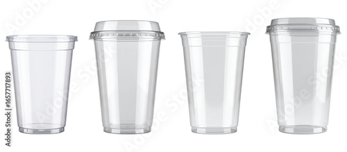 3d Illustration of takeout disposable cups isolated on transparent background.