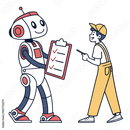 Robot and person collaborate on checklist teamwork
