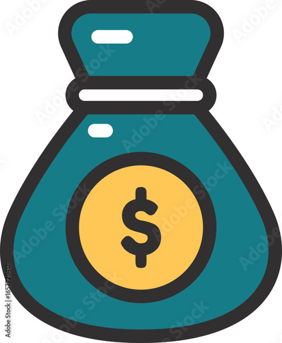 Money bag with gold coin, wealth and financial success concept