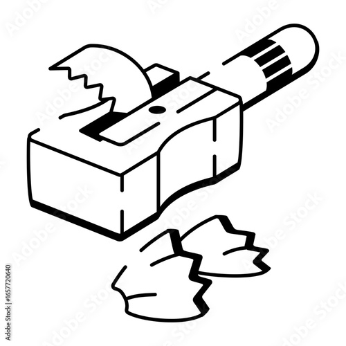 A doodle style icon showing sharpener
