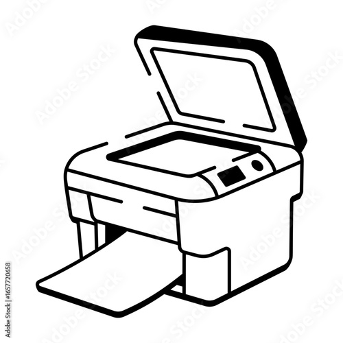 A drawing style icon representing printer
