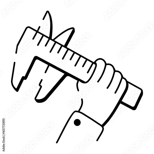 A hand drawn style icon showing vernier caliper
