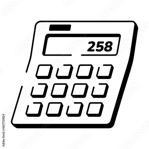 A sketchy style icon showing calculator
