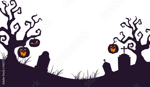 Halloween Graveyard Background