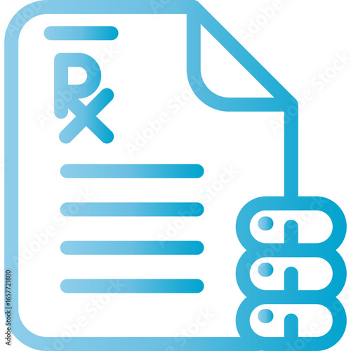 Medical prescription with pills, healthcare and wellness concept