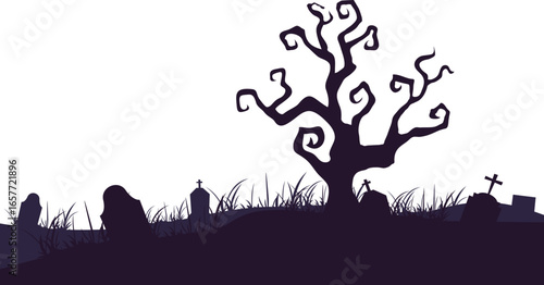 Halloween Graveyard Background