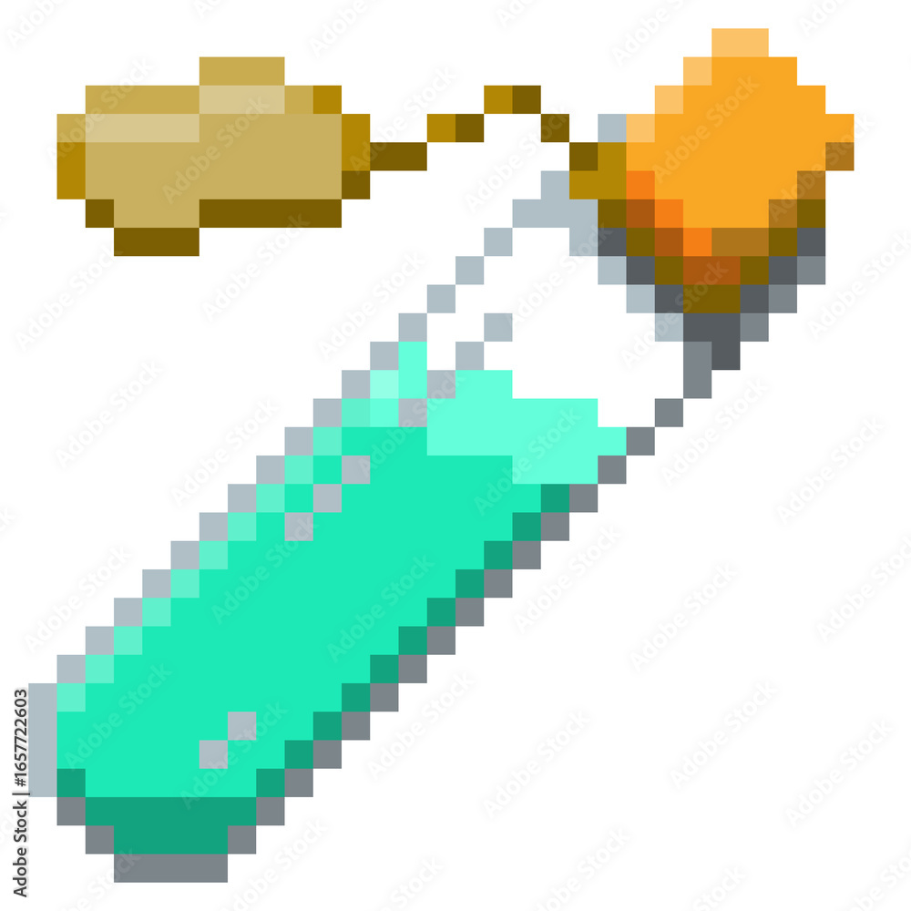 Fototapeta premium Game ready 32 bit Small Potion Bottle with label pixel art